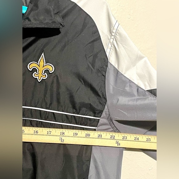 Men's NFL New Orleans Saints Windbreaker Size L Full Zip Pockets Reebok - Picture 8 of 8